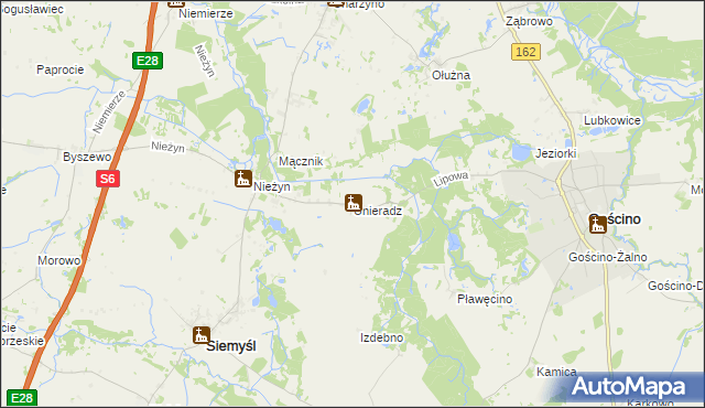 mapa Unieradz, Unieradz na mapie Targeo