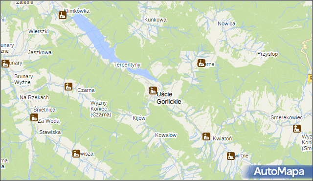 mapa Uście Gorlickie, Uście Gorlickie na mapie Targeo
