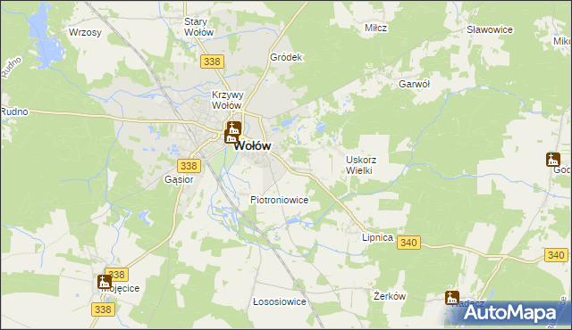 mapa Uskorz Mały, Uskorz Mały na mapie Targeo