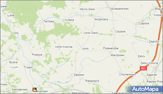 mapa Uśnik, Uśnik na mapie Targeo