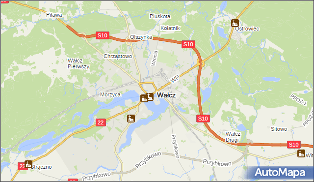 mapa Wałcz, Wałcz na mapie Targeo