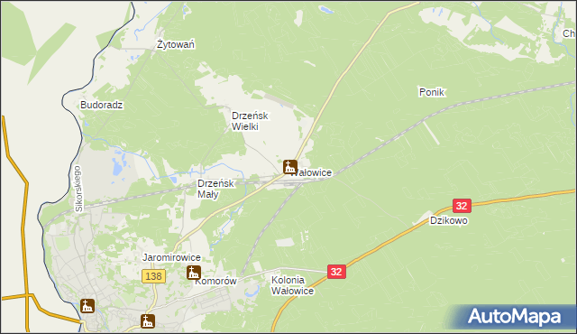 mapa Wałowice gmina Gubin, Wałowice gmina Gubin na mapie Targeo