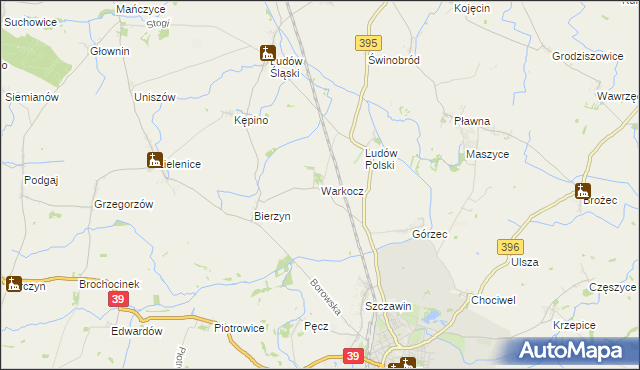 mapa Warkocz gmina Strzelin, Warkocz gmina Strzelin na mapie Targeo