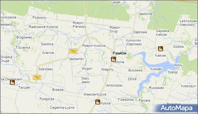 mapa Warszówek, Warszówek na mapie Targeo