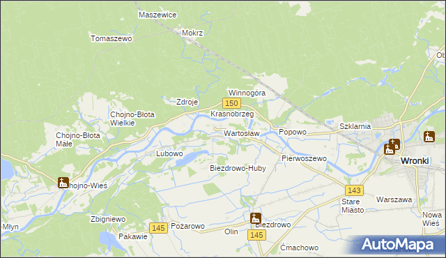 mapa Wartosław, Wartosław na mapie Targeo