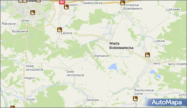 mapa Wartowice, Wartowice na mapie Targeo