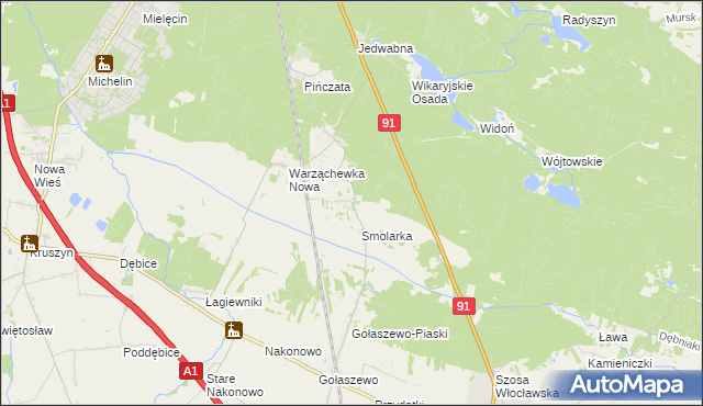 mapa Warząchewka Królewska, Warząchewka Królewska na mapie Targeo