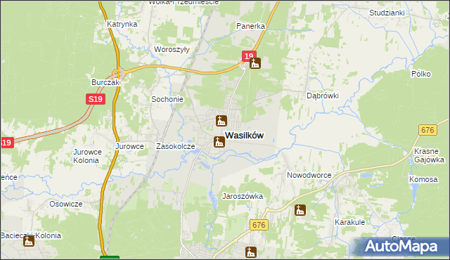 mapa Wasilków, Wasilków na mapie Targeo