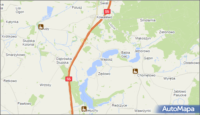 mapa Wąsosz gmina Szubin, Wąsosz gmina Szubin na mapie Targeo