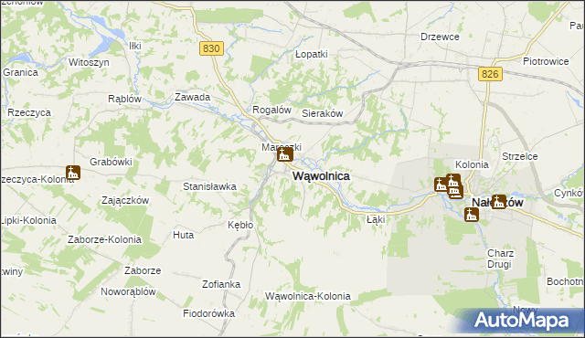 mapa Wąwolnica powiat puławski, Wąwolnica powiat puławski na mapie Targeo