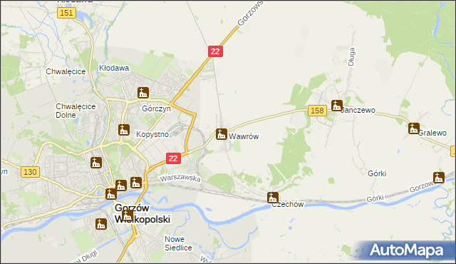 mapa Wawrów, Wawrów na mapie Targeo