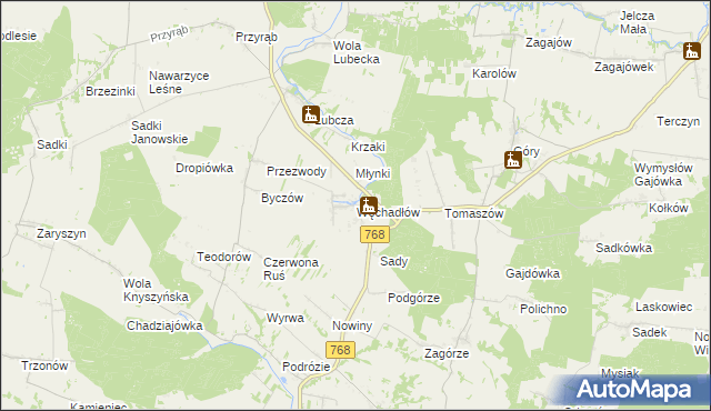 mapa Węchadłów, Węchadłów na mapie Targeo
