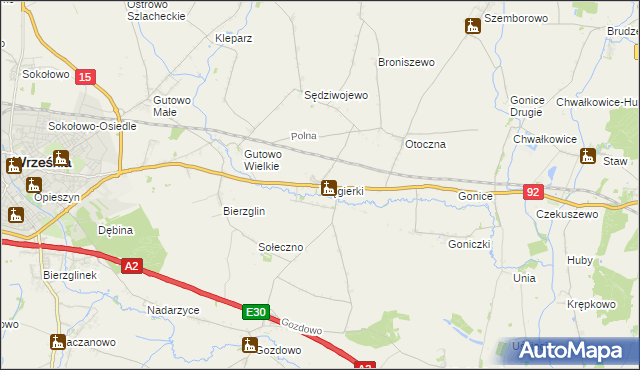 mapa Węgierki, Węgierki na mapie Targeo