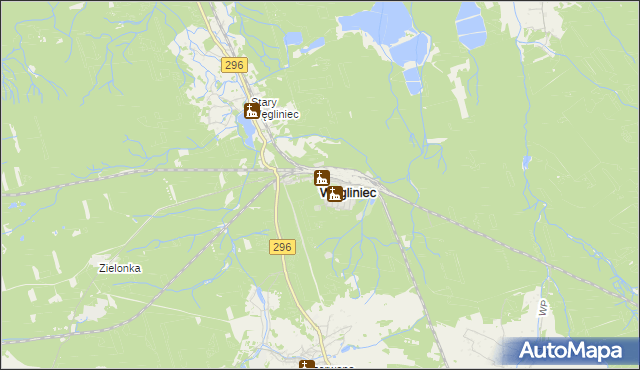 mapa Węgliniec powiat zgorzelecki, Węgliniec powiat zgorzelecki na mapie Targeo