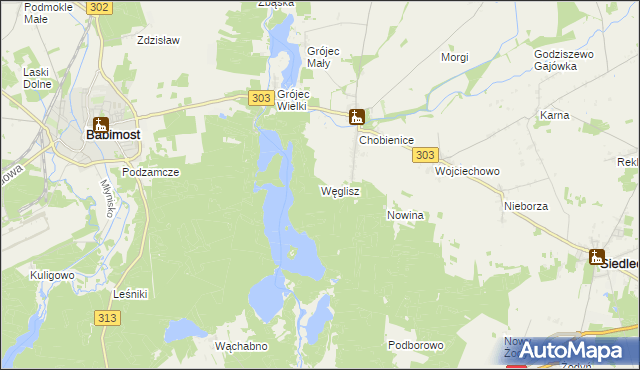 mapa Węglisz, Węglisz na mapie Targeo