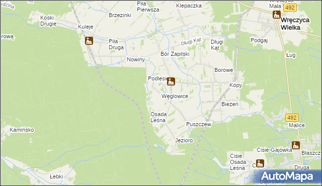 mapa Węglowice, Węglowice na mapie Targeo