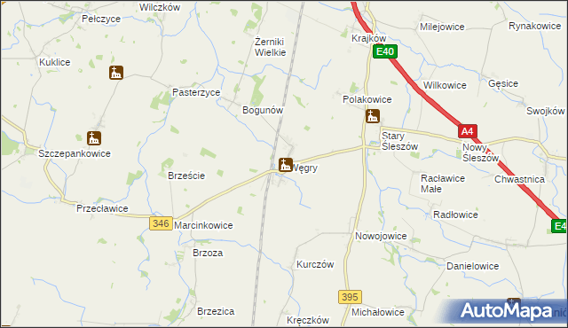 mapa Węgry gmina Żórawina, Węgry gmina Żórawina na mapie Targeo