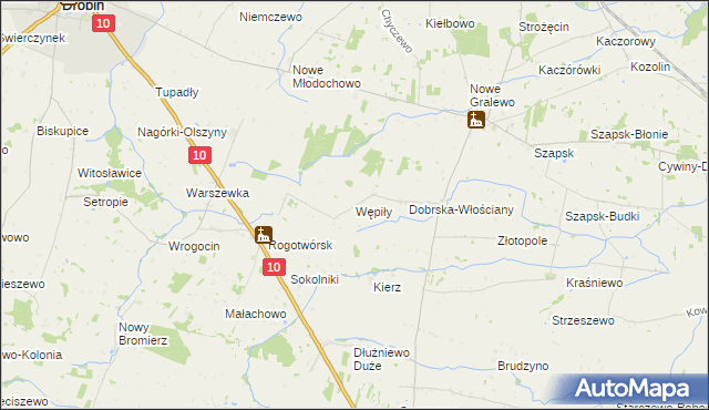 mapa Wępiły, Wępiły na mapie Targeo