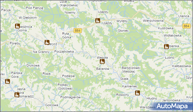 mapa Wesoła gmina Nozdrzec, Wesoła gmina Nozdrzec na mapie Targeo