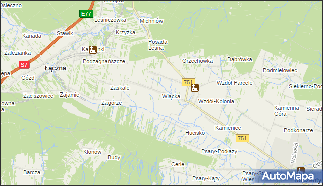 mapa Wiącka, Wiącka na mapie Targeo