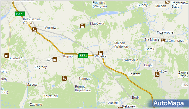 mapa Widełka, Widełka na mapie Targeo