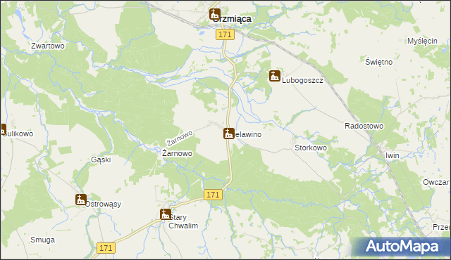 mapa Wielawino, Wielawino na mapie Targeo