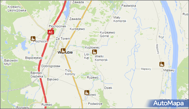 mapa Wielki Komorsk, Wielki Komorsk na mapie Targeo