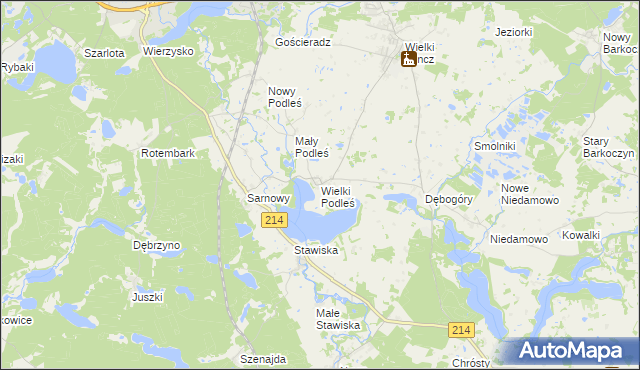 mapa Wielki Podleś, Wielki Podleś na mapie Targeo