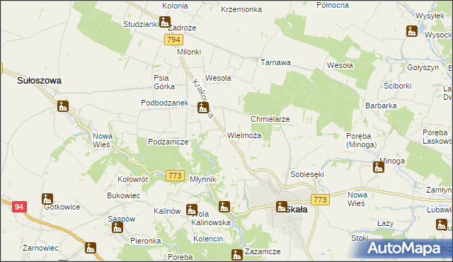 mapa Wielmoża, Wielmoża na mapie Targeo
