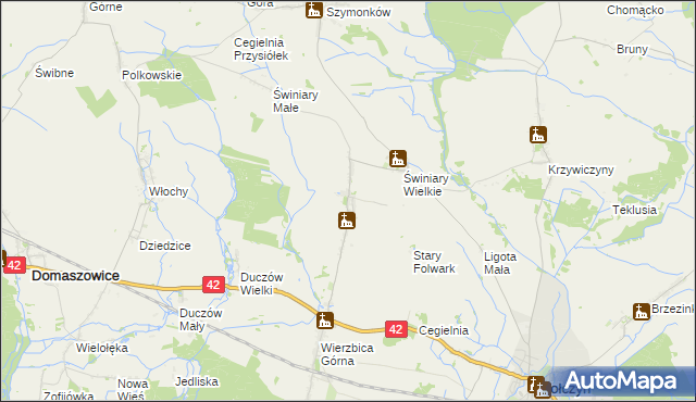 mapa Wierzbica Dolna gmina Wołczyn, Wierzbica Dolna gmina Wołczyn na mapie Targeo