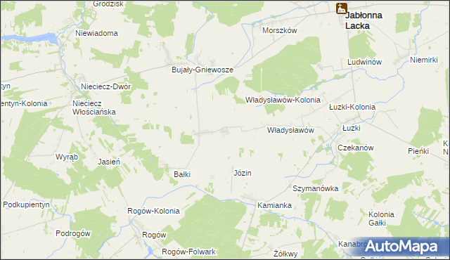 mapa Wierzbice-Guzy, Wierzbice-Guzy na mapie Targeo