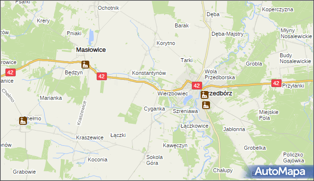 mapa Wierzbowiec, Wierzbowiec na mapie Targeo