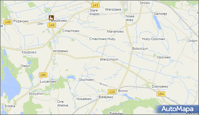 mapa Wierzchocin, Wierzchocin na mapie Targeo