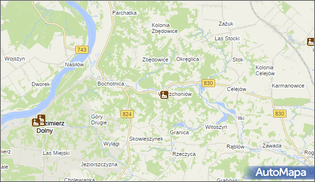 mapa Wierzchoniów, Wierzchoniów na mapie Targeo