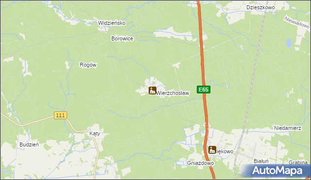 mapa Wierzchosław, Wierzchosław na mapie Targeo