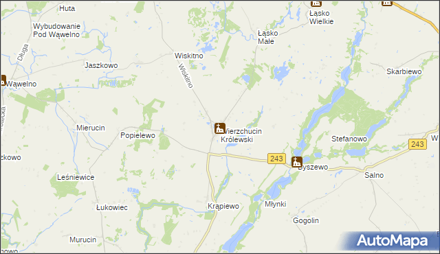 mapa Wierzchucin Królewski, Wierzchucin Królewski na mapie Targeo