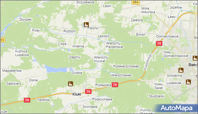 mapa Wierzchy Strzyżewskie, Wierzchy Strzyżewskie na mapie Targeo