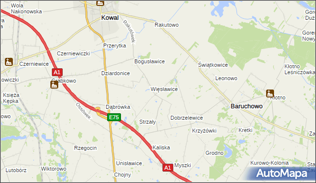 mapa Więsławice-Parcele, Więsławice-Parcele na mapie Targeo