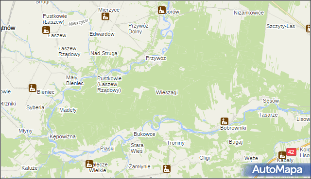 mapa Wieszagi, Wieszagi na mapie Targeo