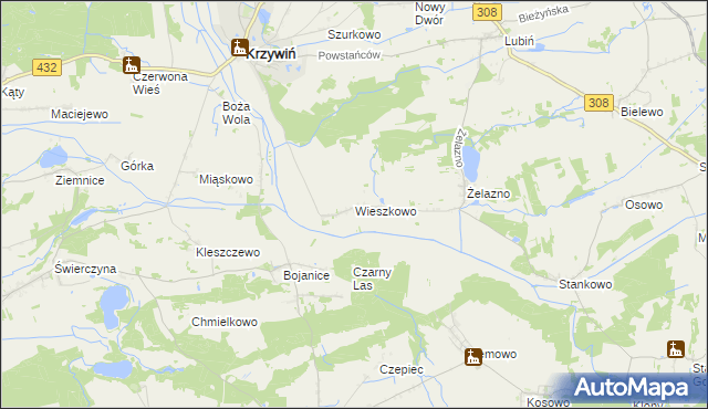 mapa Wieszkowo, Wieszkowo na mapie Targeo