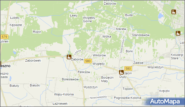 mapa Wiktorów gmina Leszno, Wiktorów gmina Leszno na mapie Targeo