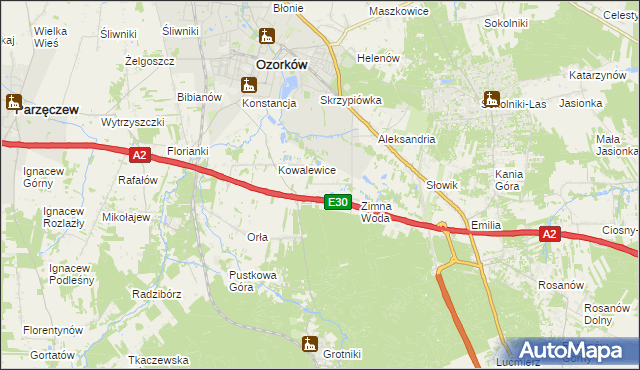 mapa Wiktorów gmina Zgierz, Wiktorów gmina Zgierz na mapie Targeo