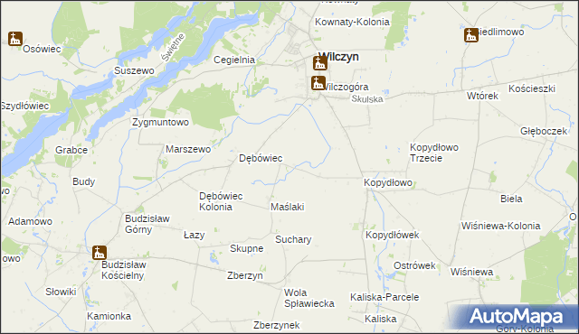 mapa Wilczogóra Kolonia, Wilczogóra Kolonia na mapie Targeo