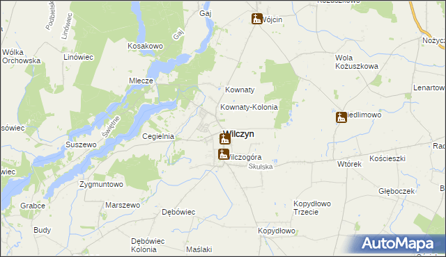 mapa Wilczyn powiat koniński, Wilczyn powiat koniński na mapie Targeo