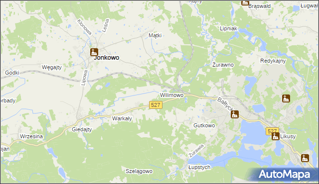 mapa Wilimowo, Wilimowo na mapie Targeo