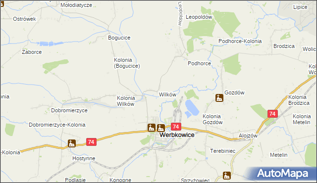 mapa Wilków gmina Werbkowice, Wilków gmina Werbkowice na mapie Targeo