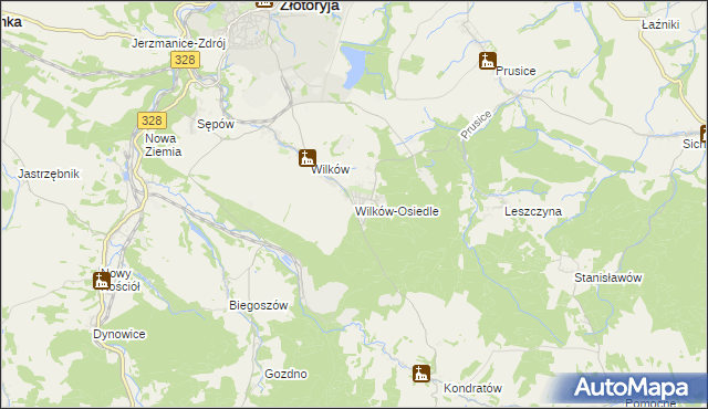 mapa Wilków-Osiedle, Wilków-Osiedle na mapie Targeo