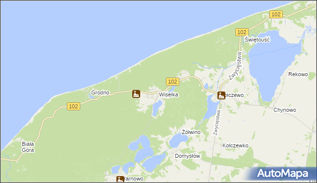 mapa Wisełka, Wisełka na mapie Targeo