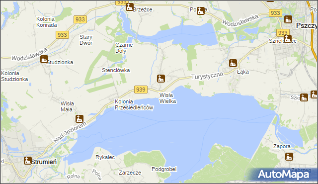 mapa Wisła Wielka, Wisła Wielka na mapie Targeo