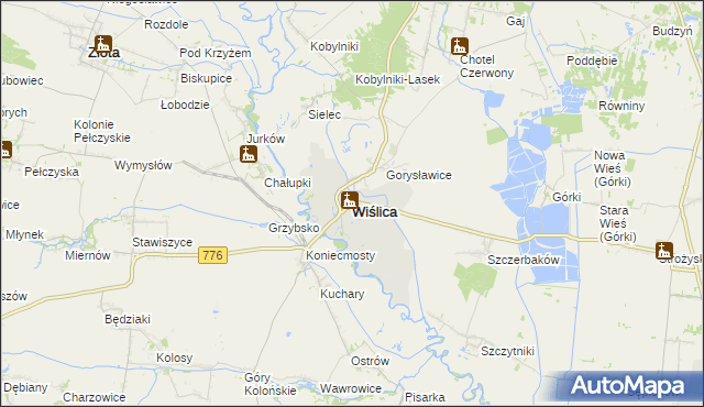 mapa Wiślica powiat buski, Wiślica powiat buski na mapie Targeo